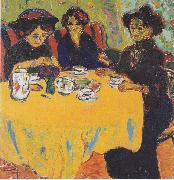 Ernst Ludwig Kirchner Coffee drinking women oil